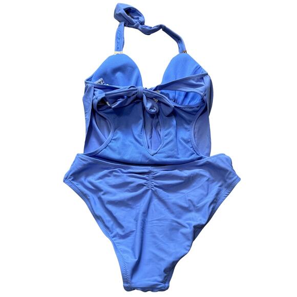 BAR III Core Solids Cowl Cutout Periwinkle Purple Monokini One Piece Swim NWT S - Picture 6 of 8